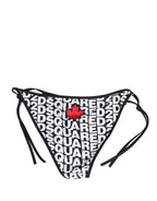 Dsquared² Multicolor Nylon Logo Print Bikini Bottom Swimwear