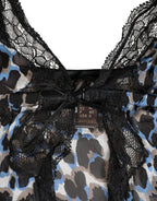Roberto Cavalli Multicolor Leopard Babydoll Chemise Underwear