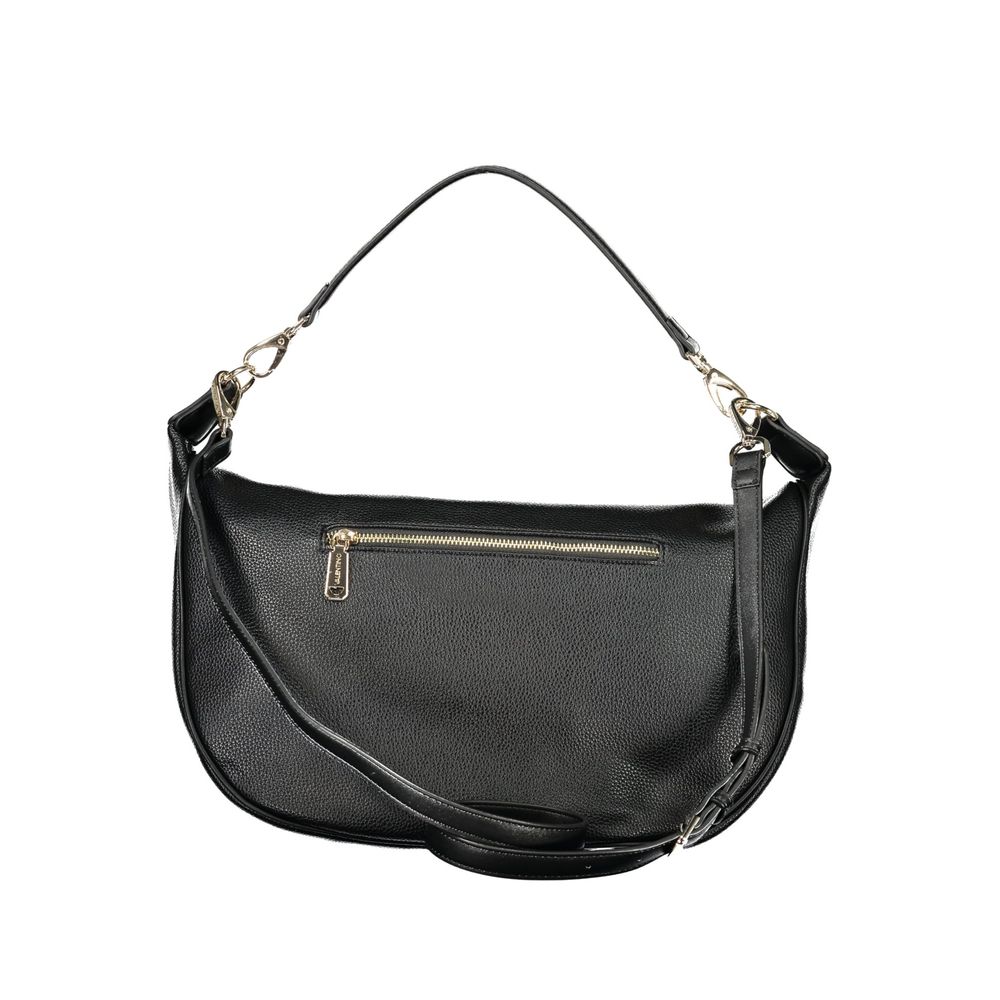 Mario Valentino Nero polyurethane women's bag with sleek design and adjustable strap, featuring subtle branding and spacious interior.