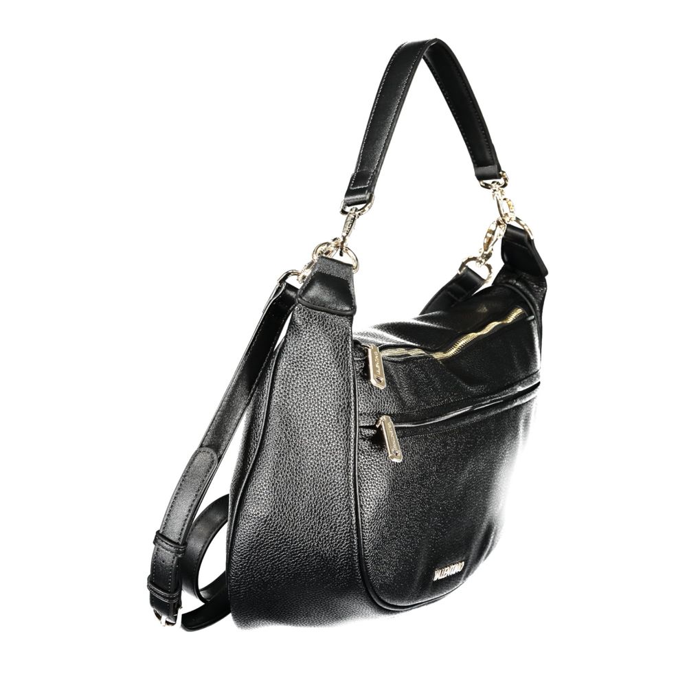 Mario Valentino Nero polyurethane women's bag with sleek design, featuring handles and subtle detailing.