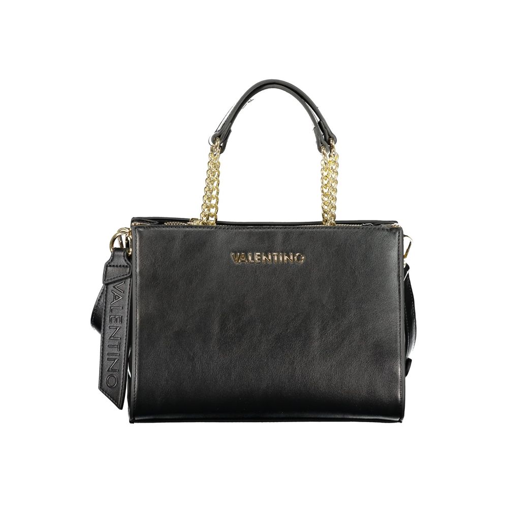 Mario Valentino Nero women's bag made of polyurethane with sleek design and silver hardware, stylish accessory for everyday use.