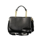 Mario Valentino Nero polyurethane women's bag with sleek design and minimalist style, shown in a close-up image.