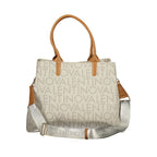 Mario Valentino beige polyurethane women's bag with sleek design and subtle stitching, ideal for stylish everyday use.