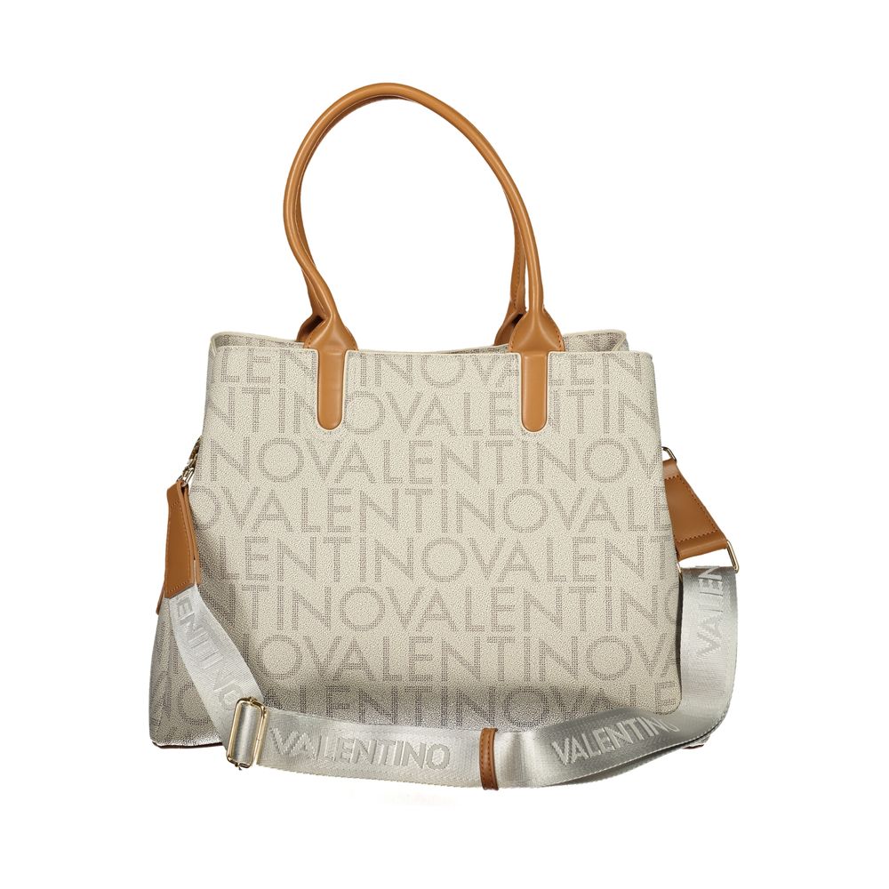Mario Valentino beige polyurethane women's bag with sleek design and subtle stitching, ideal for stylish everyday use.
