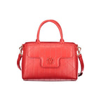 Mario Valentino Rosso polyurethane women's bag with sleek design and top handle, featuring subtle branding and spacious interior.