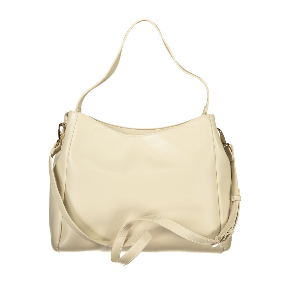 Beige Mario Valentino women's polyurethane bag with sleek design and gold-tone hardware, ideal for stylish everyday use.