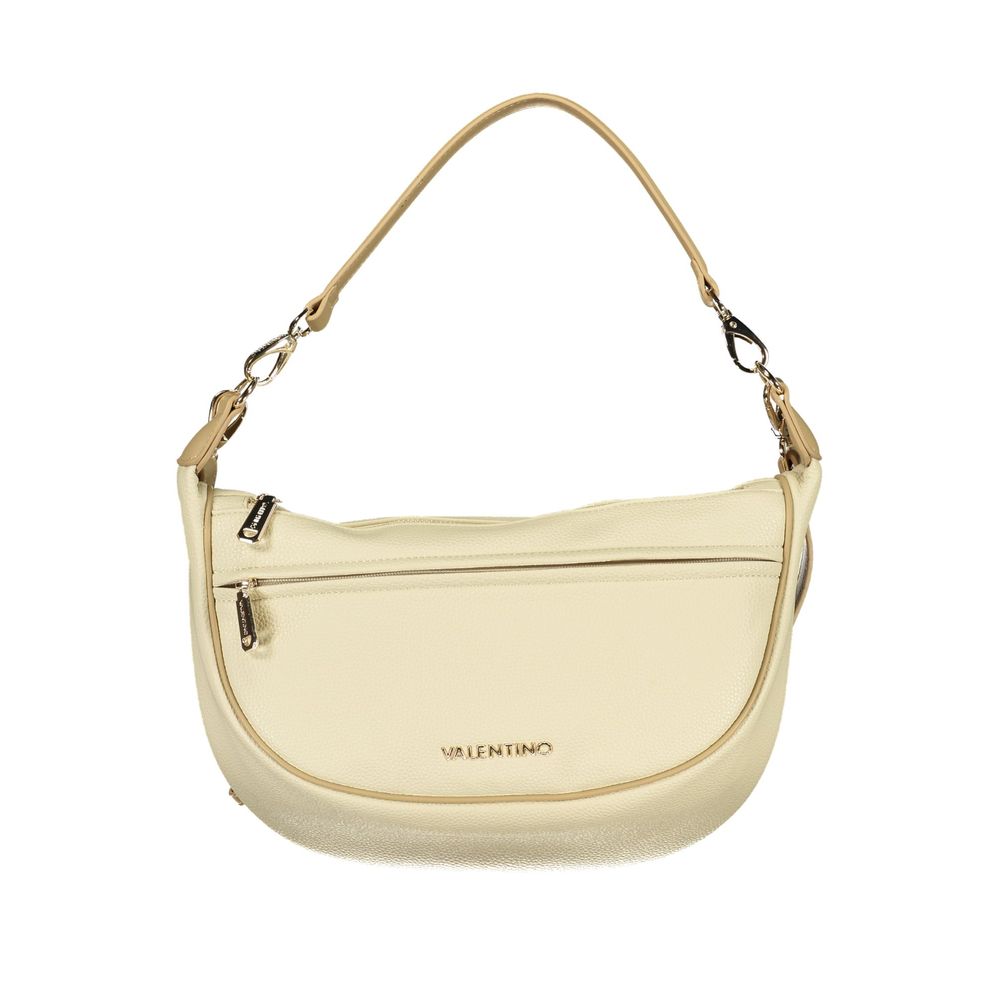 Mario Valentino beige polyurethane women's bag with adjustable shoulder strap, featuring a stylish and functional design.