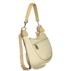 Mario Valentino beige polyurethane women's bag with adjustable shoulder strap, stylish and spacious for everyday use.
