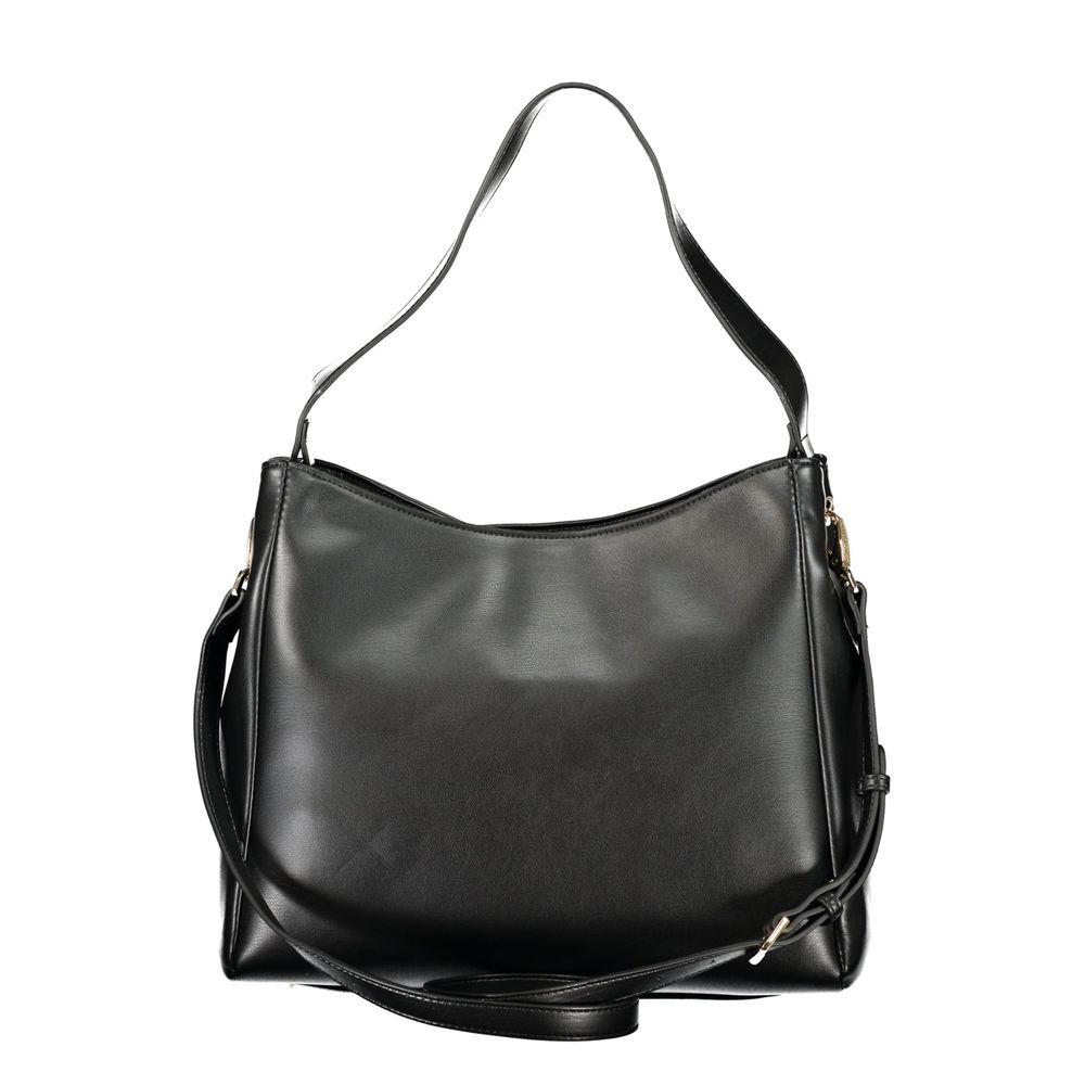 Mario Valentino Nero women's bag made of polyurethane, featuring a sleek, modern design with stylish details and a top handle.