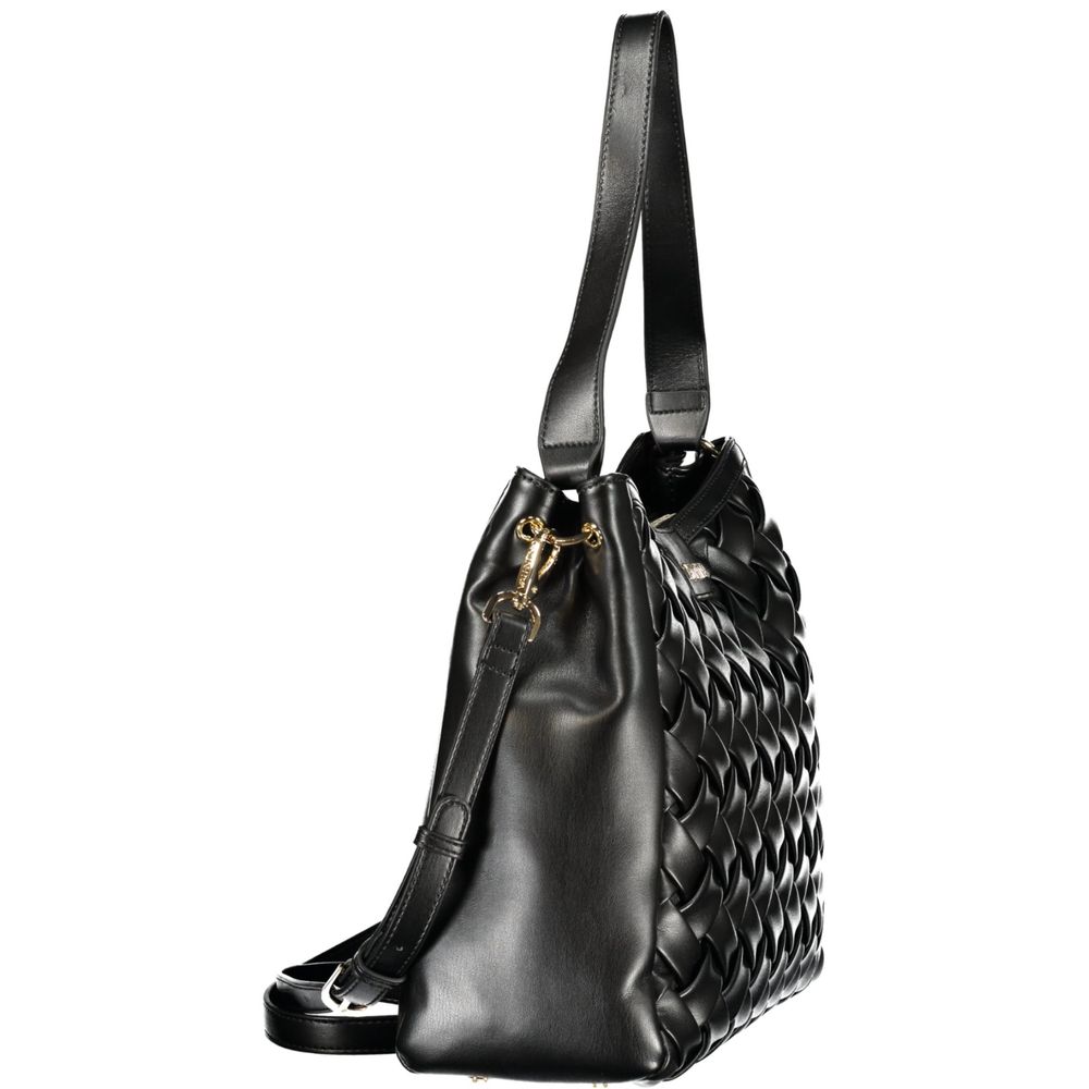 Mario Valentino Nero women's bag made of polyurethane, stylish and versatile with a sleek design and top handles.