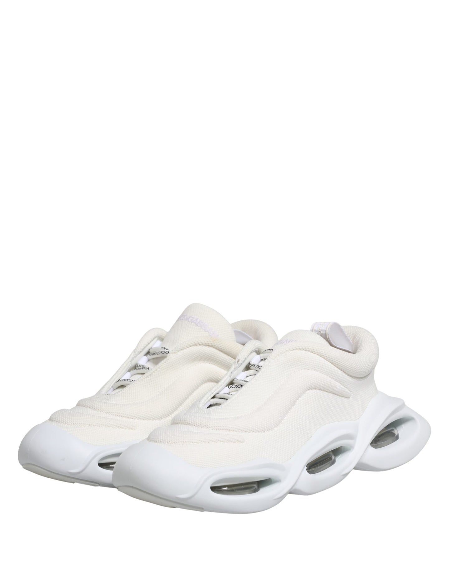 Dolce & Gabbana White Slip On Wave Low Top Sneakers Shoes Dolce & Gabbana