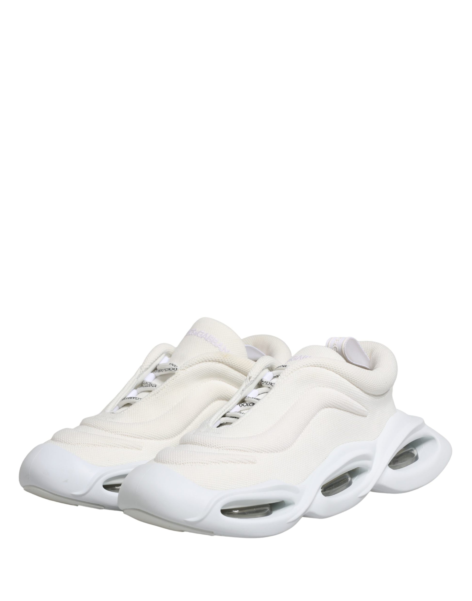 Dolce & Gabbana White Slip On Wave Low Top Sneakers Shoes Dolce & Gabbana