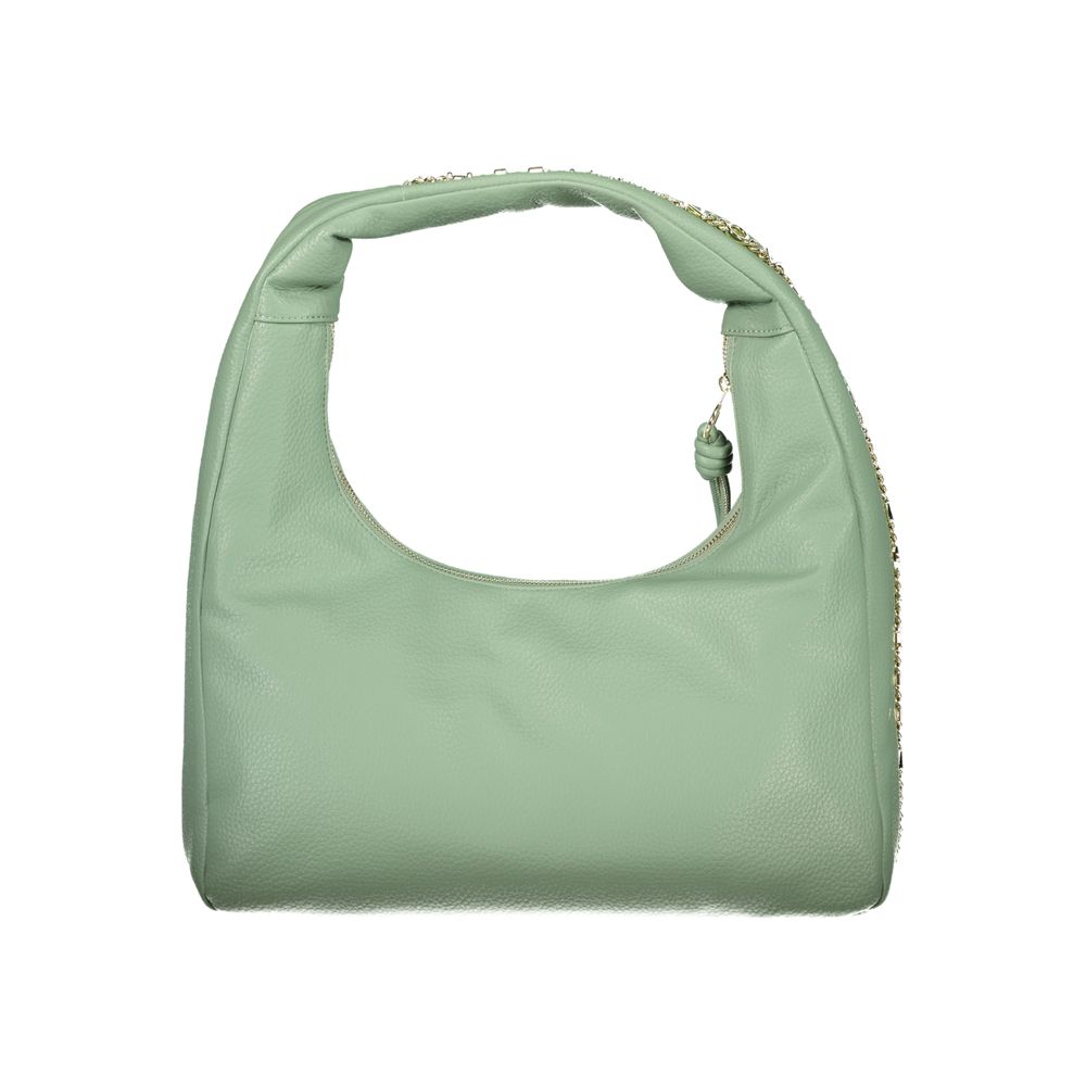 Mario Valentino Verde polyurethane women's bag with sleek design and top handle, featuring a modern, stylish appearance.