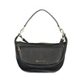 Mario Valentino Nero polyurethane women's bag with sleek design and silver hardware, featuring a top handle and spacious interior.