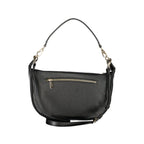 Mario Valentino Nero polyurethane women's bag with sleek design and silver hardware, featuring a structured shape and top handle.