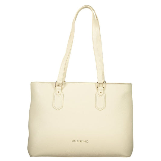 Mario Valentino Beige Polyurethane Women's Shoulder Bag with Internal Pocket Mario Valentino