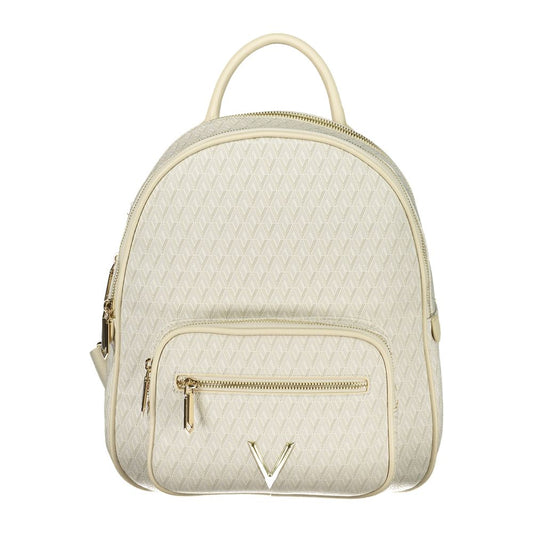 Mario Valentino Beige Polyurethane Women's Backpack with Adjustable Straps Mario Valentino