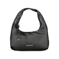 Mario Valentino black polyurethane women's bag with sleek design and gold-tone hardware, stylish accessory for everyday use.