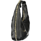 Mario Valentino black polyurethane women's bag with sleek design and subtle logo detailing, perfect for stylish everyday use.