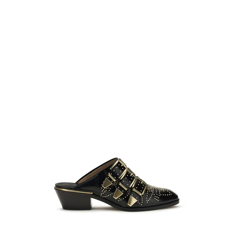 Chloé Black Calf Leather Bos Taurus Mules Chloé