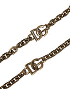 Dolce & Gabbana Black Leather Gold Chain Bag Accessory Shoulder Strap - Eljoys Fashion 