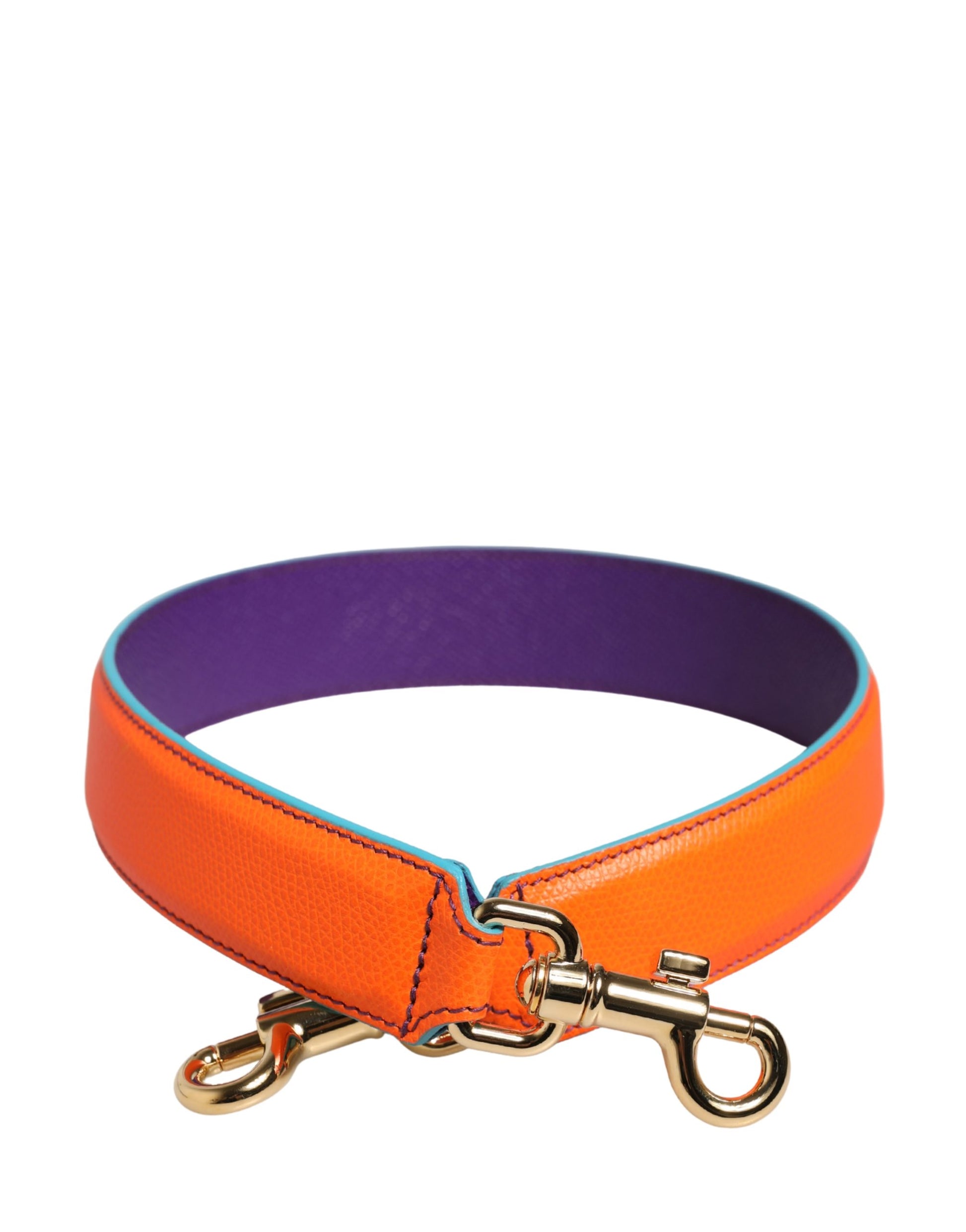 Dolce & Gabbana Orange Purple Calf Leather Bag Accessory Shoulder Strap Dolce & Gabbana