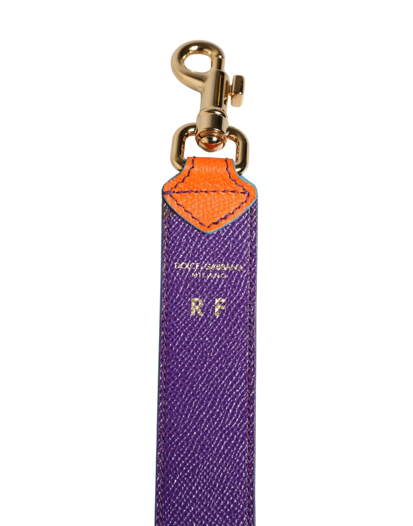 Dolce & Gabbana Orange Purple Calf Leather Bag Accessory Shoulder Strap Dolce & Gabbana