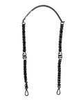Dolce & Gabbana Black Leather Silver Chain Bag Accessory Shoulder Strap - Eljoys Fashion 