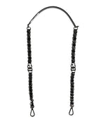 Dolce & Gabbana Black Leather Silver Chain Bag Accessory Shoulder Strap - Eljoys Fashion 