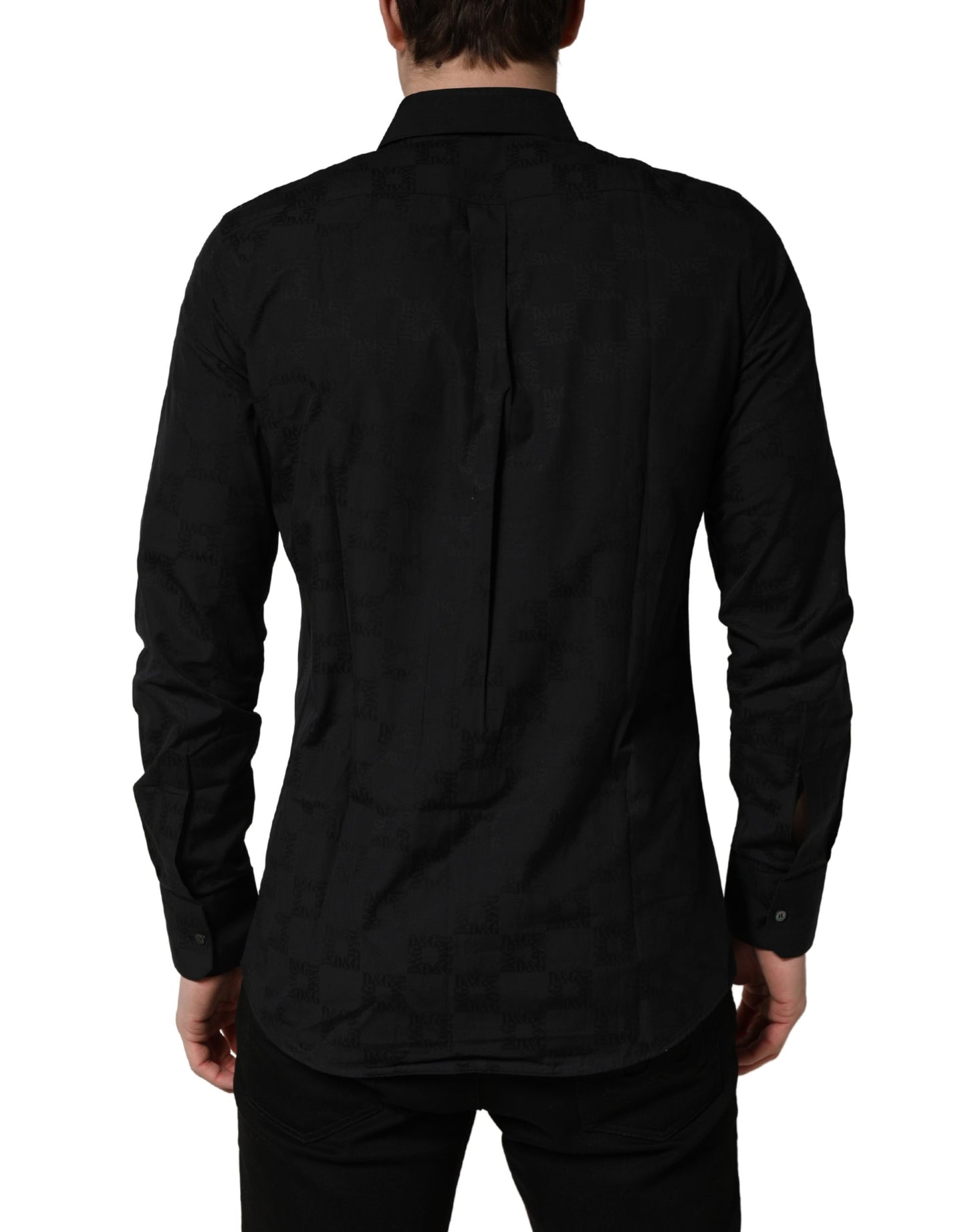 Dolce & Gabbana Black MARTINI Cotton Slim Dress Formal Shirt Dolce & Gabbana