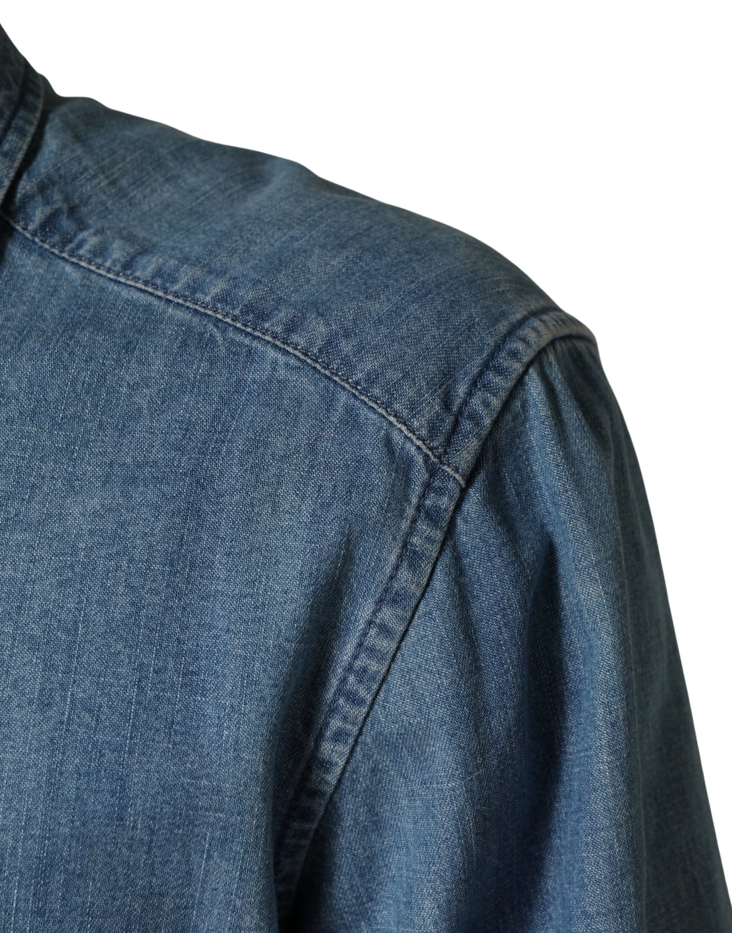 Dolce & Gabbana Blue Cotton Stretch Casual Denim Slim Shirt Dolce & Gabbana