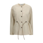 Max Mara Beige Linen Full-Length Jacket