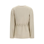 Max Mara Beige Linen Full-Length Jacket