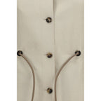 Max Mara Beige Linen Full-Length Jacket