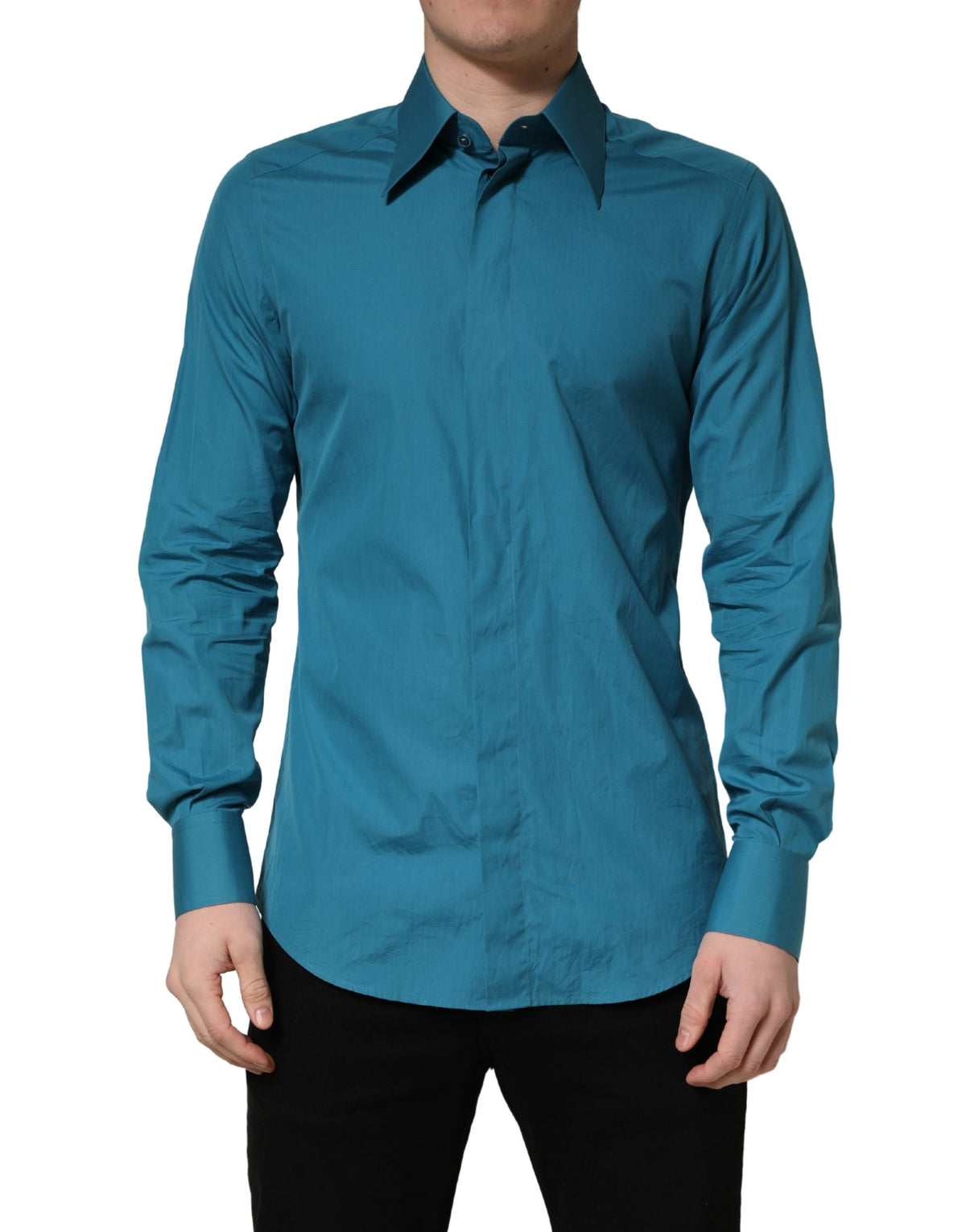 Dolce & Gabbana Blue SARTORIA Long Sleeve Cotton Dress Shirt Dolce & Gabbana