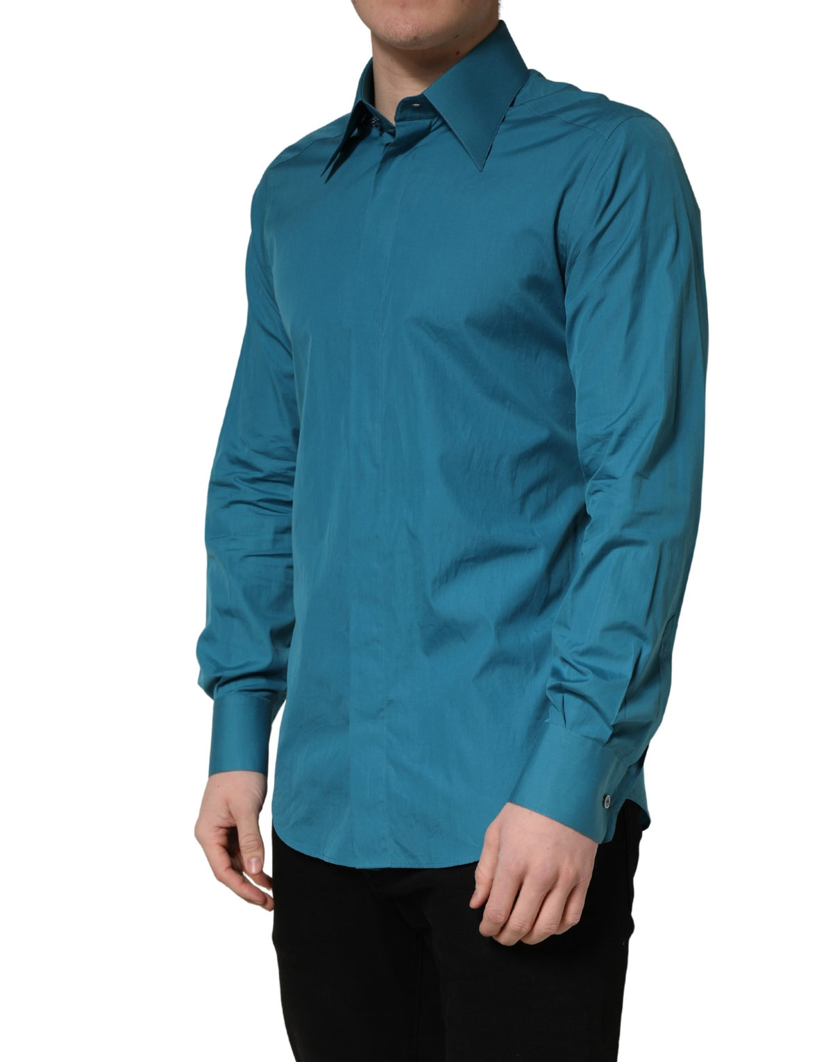 Dolce & Gabbana Blue SARTORIA Long Sleeve Cotton Dress Shirt Dolce & Gabbana