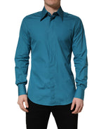 Dolce & Gabbana Blue SARTORIA Long Sleeve Cotton Dress Shirt Dolce & Gabbana