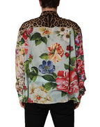 Dolce & Gabbana Multicolor Floral Animal Print Collared Shirt