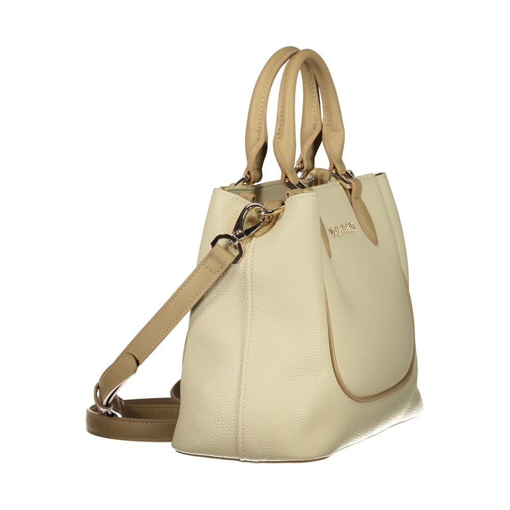 Mario Valentino beige polyurethane women's bag with sleek design and gold-tone hardware, stylish accessory for everyday use.
