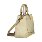 Mario Valentino beige polyurethane women's bag with sleek design and gold-tone hardware, stylish accessory for everyday use.