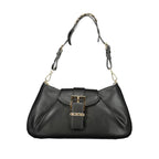 Mario Valentino Nero polyurethane women's bag with sleek design and top handle, featuring a modern, stylish look.