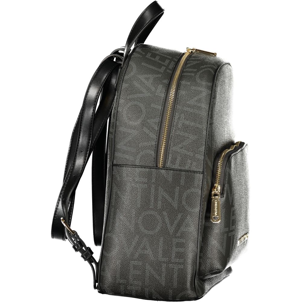 Mario Valentino Black Polyurethane Womens Backpack - Eljoys Fashion 
