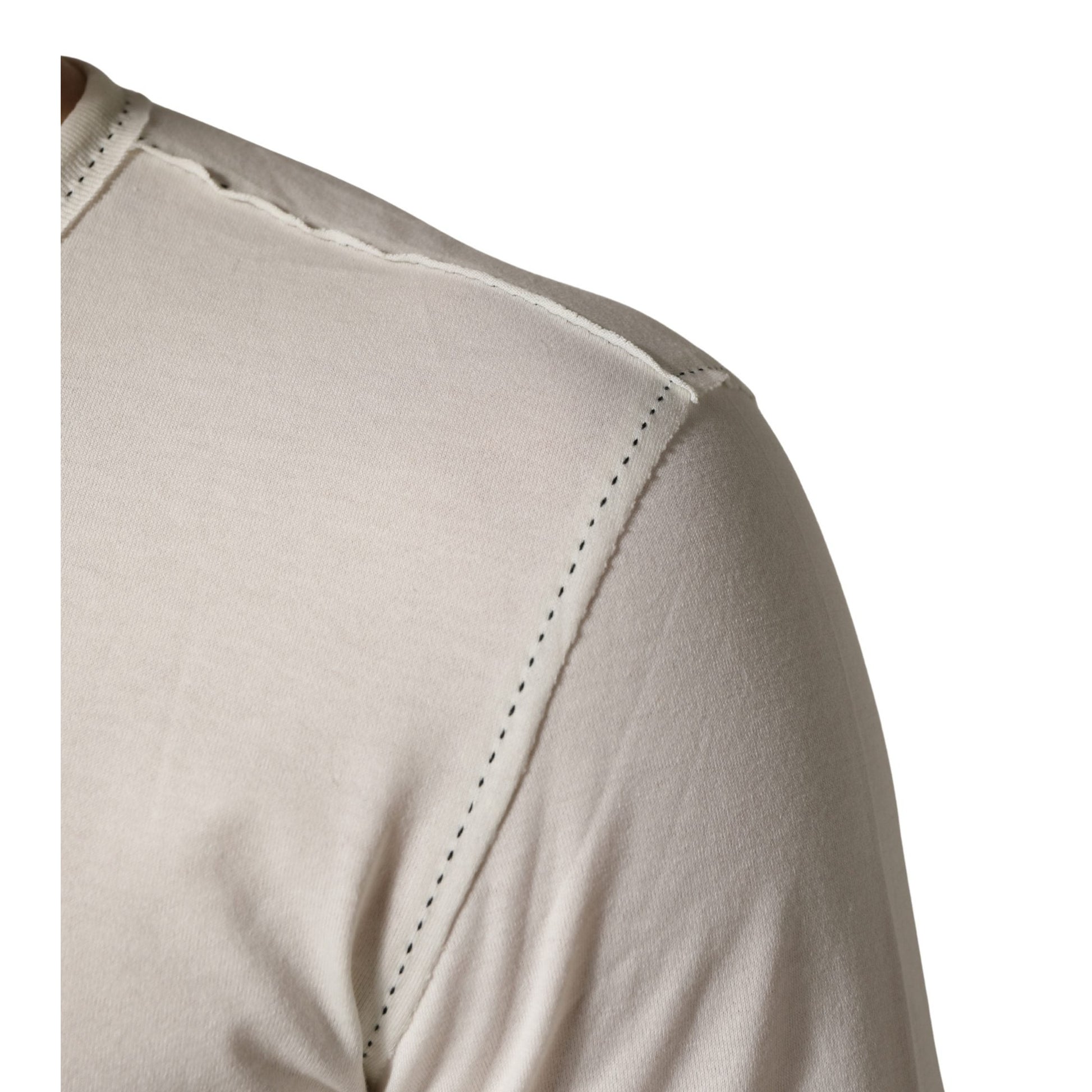 Dolce & Gabbana White Long Sleeves Henley Pullover Sweater Dolce & Gabbana