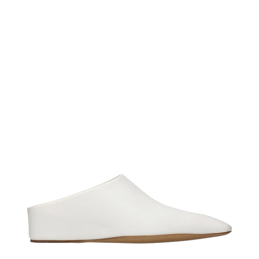 Jil Sander White Leather Slippers Jil Sander