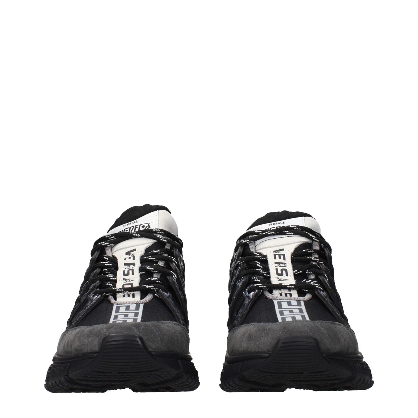 Versace Black Fabric Athletic Sneakers Versace