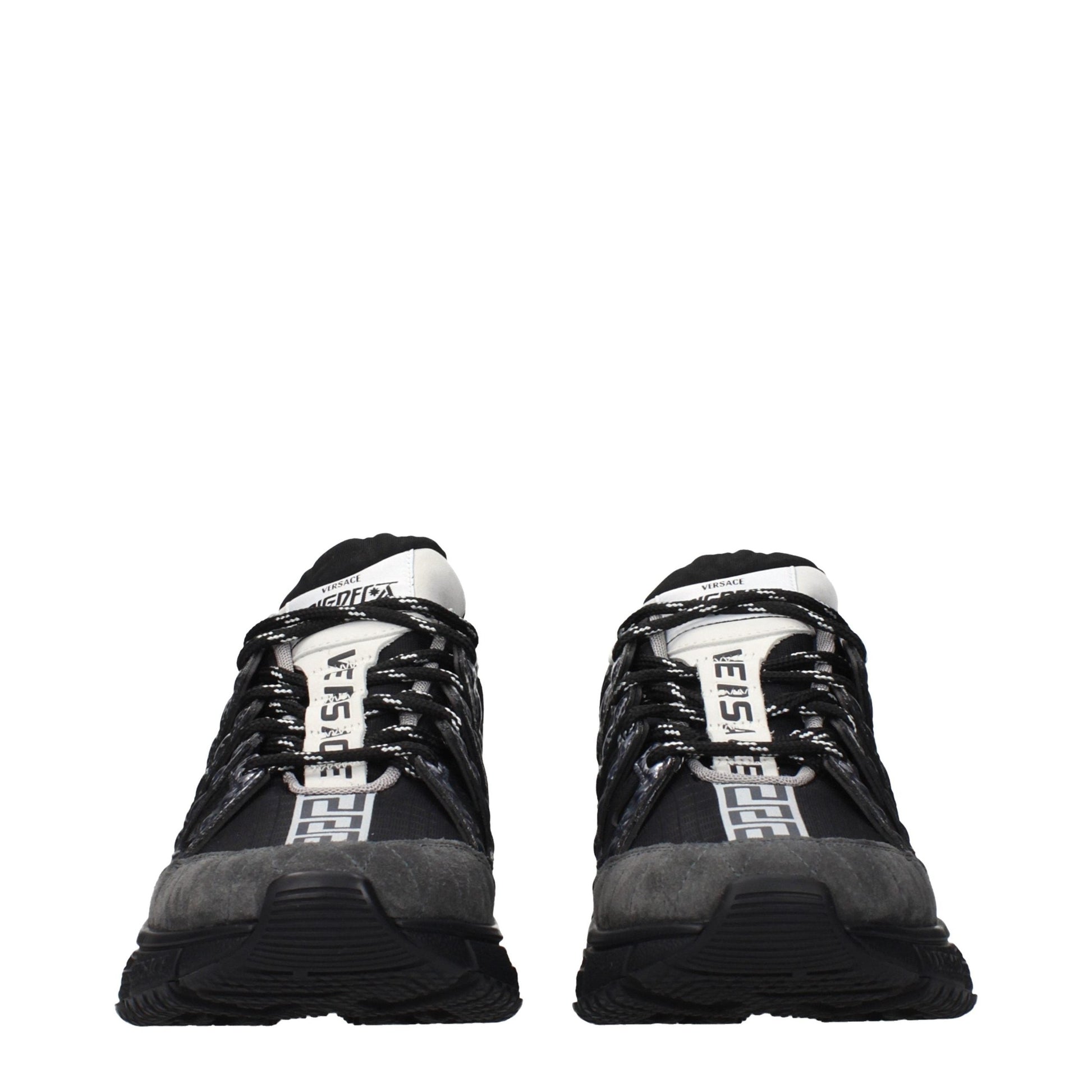 Versace Black Fabric Athletic Sneakers Versace