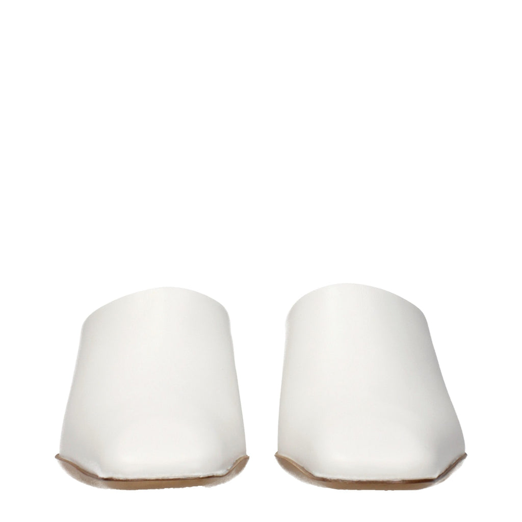 White leather slippers by Jil Sander featuring a sleek design and minimalist style, ideal for casual or luxe indoor wear.