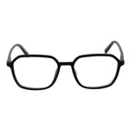Fila black cellulose propionate glasses frames with rounded design and clear lenses, stylish eyewear for everyday wear.