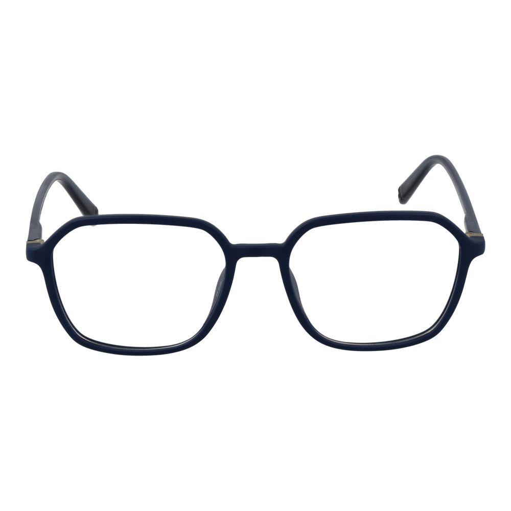 Fila blue cellulose propionate glasses frames with rounded design and clear lenses, showcasing stylish eyewear for everyday wear.