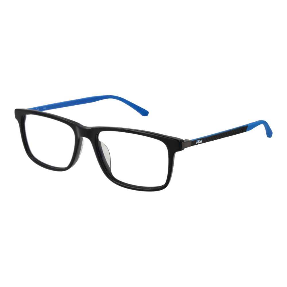 Gray rubber Fila glasses frames with clear lenses, lightweight and stylish eyewear for everyday wear.
